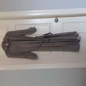 100% Silk Button Down Dress with Belt and Pockets